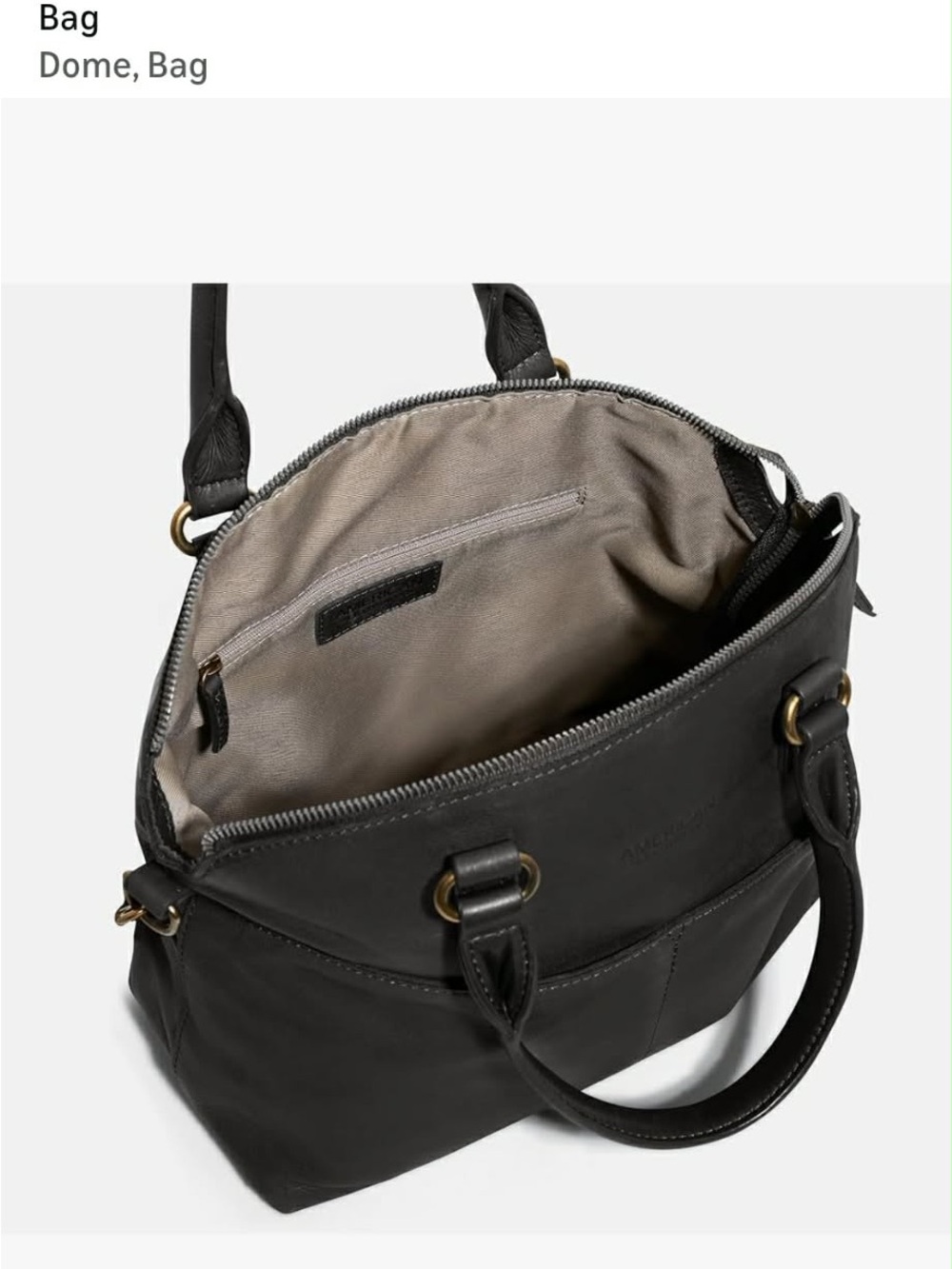 American Leather Co Black Carrie Dome Tote without shoulder strap NWT - Picture 9 of 11